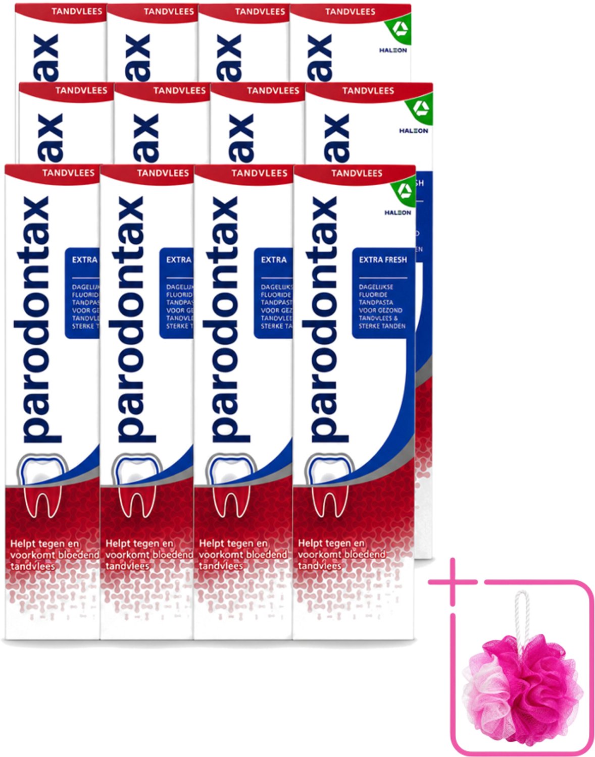 12 x Parodontax – Tandpasta – Extra Fresh – 75 ml - Bulkverpakking - Tandpasta voor bloedend tandvlees - Douchemop - Gezond tandvlees