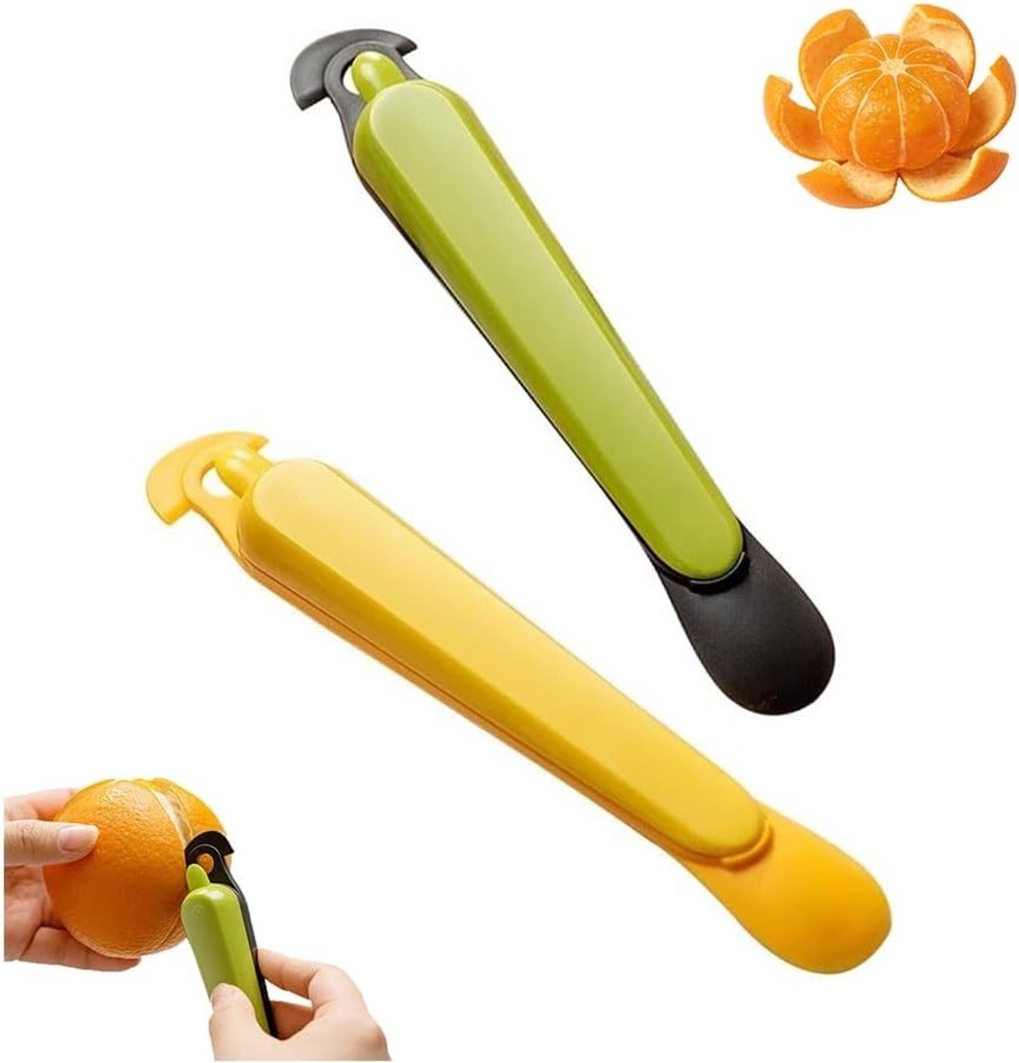 Stainless Steel Fruit Peeler Set voor Pomelo, Citroen en Limoen - 2 Stuks, Ergonomisch en Duurzaam Schillen