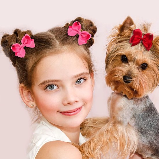6 Stuks Lint Strik Haarspeldjes, 3 Inch Paardenstaart Clips, Eendenbek Clip Haarstrik voor Kinderen, Meisjes, Vrouwen (6 Kleuren) — afbeelding 2