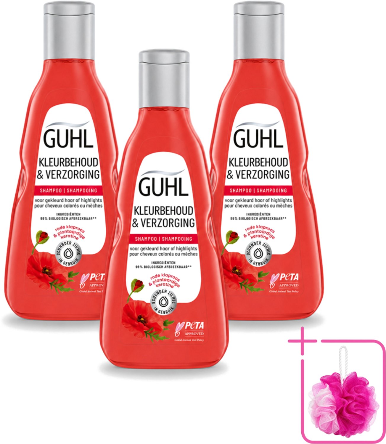 3 x Guhl - Shampoo - Kleurbehoud & Verzorging - 250 ml - Bulkverpakking - Kleurbehoud haar - Douchemop - Gekleurd haar verzorging