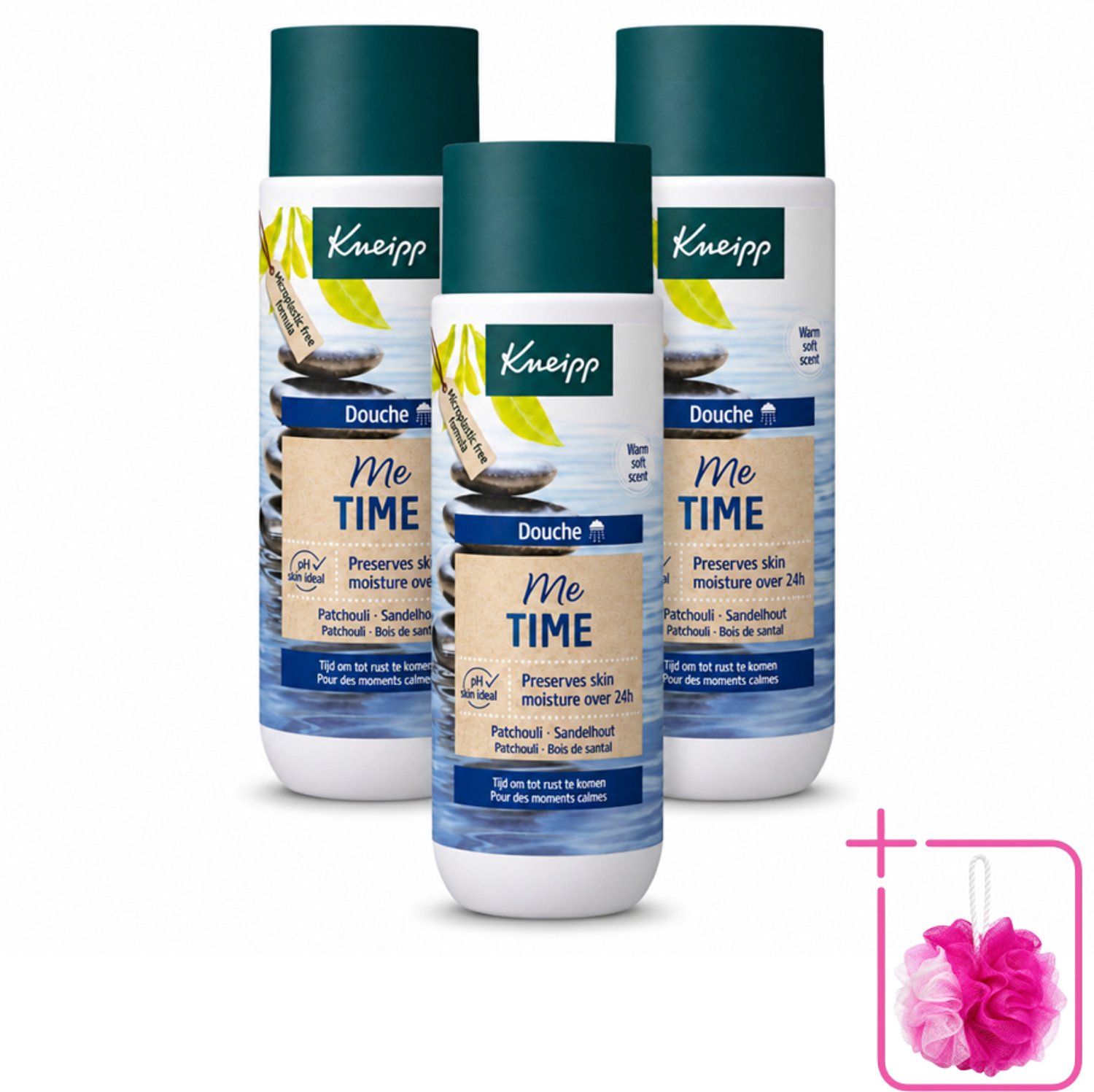 3 x Kneipp - Douchegel - Me-Time - 200 ml - Bulkverpakking - Douchegel - Douchemop - Ontspanning