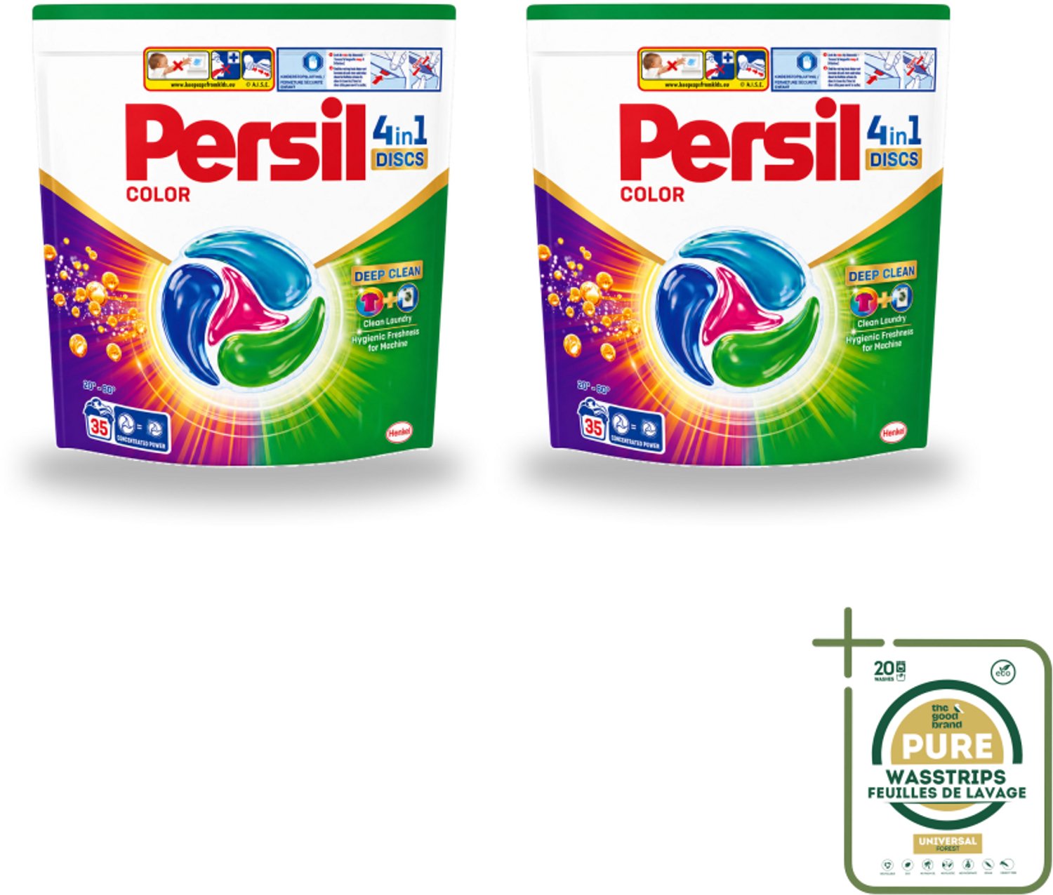 2 x Persil - Wasmiddel - Discs Color - Voor Gekleurde Was - Krachtige Vlekverwijdering - 35 wasbeurten - Wasstrips - Persil Discs Color - Wasmiddel Voor Gekleurde Kleding - Vlekverwijdering - Kleurbescherming - Frisse Geur