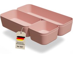 VMbathrooms Lade-organizer, set van 6 sorteerboxen, roze