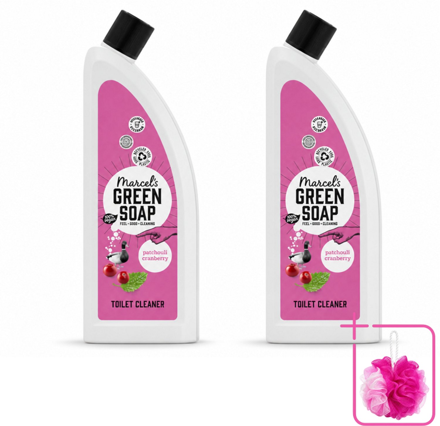 2 x Marcel's Green Soap - Toiletreiniger - Patchouli & Cranberry - Krachtige frisheid - Bulkverpakking - Toiletreiniger - Douchemop - Natuurlijke toiletreiniger
