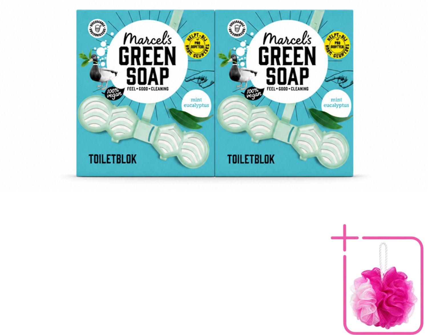 2 x Marcel's Green Soap - Toiletblok - Munt & Eucalyptus - Langdurige werking - 1 Toiletblok - Bulkverpakking - Toiletblok - Douchemop - Munt en eucalyptus
