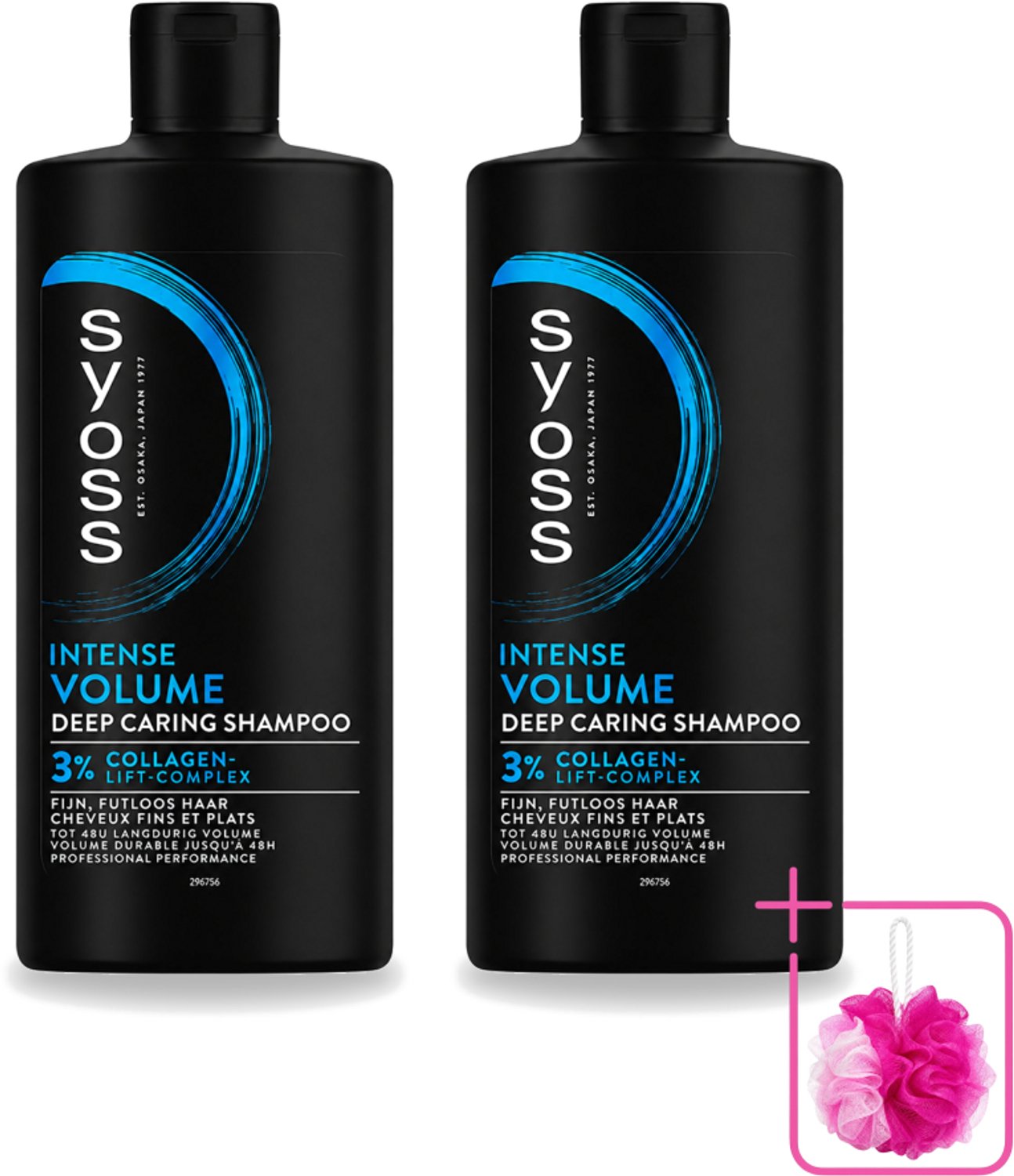 2 x SYOSS - Volume 440 ml - Shampoo - Voor Volumeboost - 440ml - Bulkverpakking - Volume shampoo - Douchemop - Volume boost