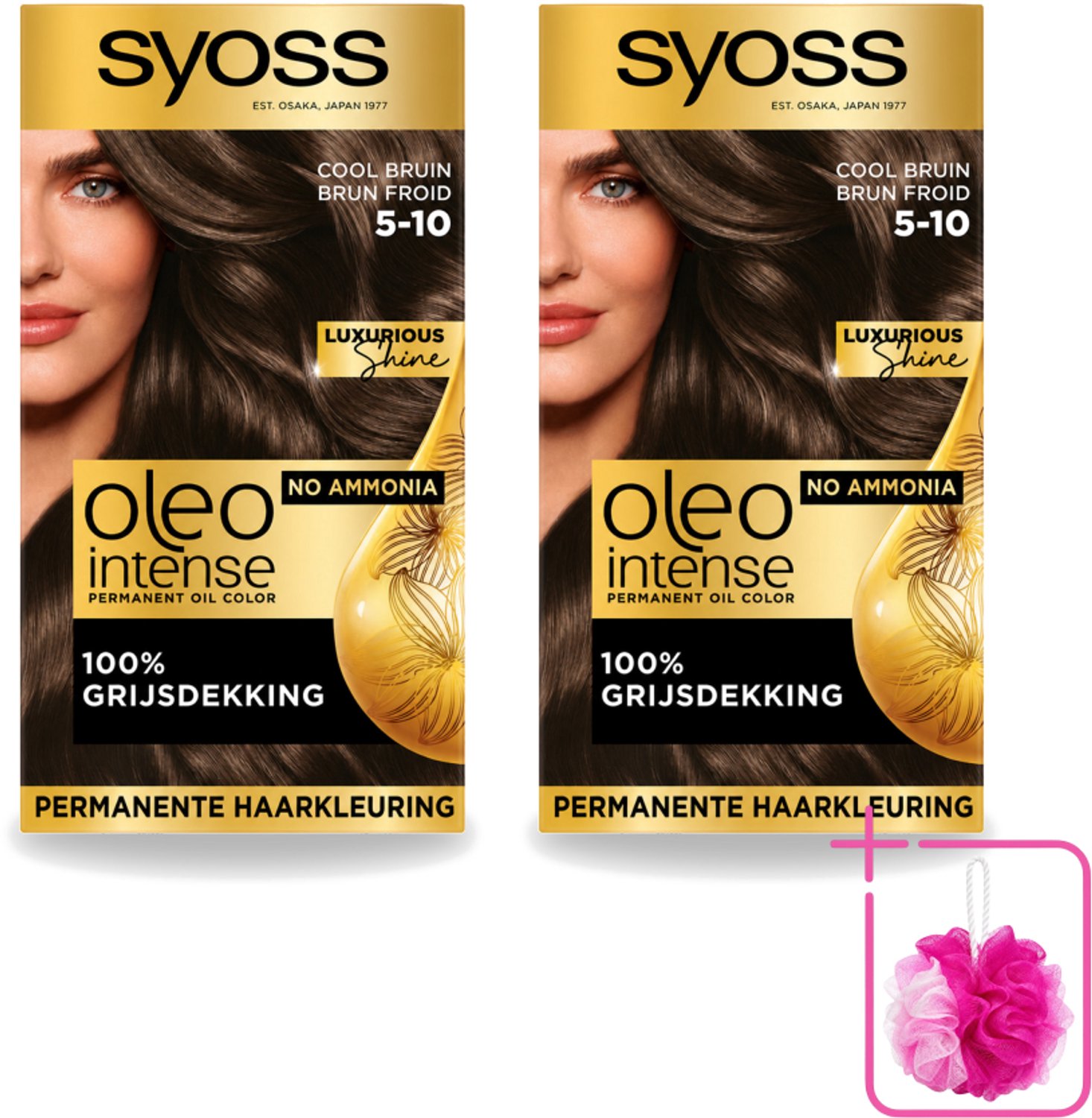 2 x SYOSS - Oleo Intense 5-10 - Haarverf - Permanente Haarkleuring - Cool Bruin - Langdurige Kleur - Bulkverpakking - Haarkleur - Douchemop - Haarkleuring