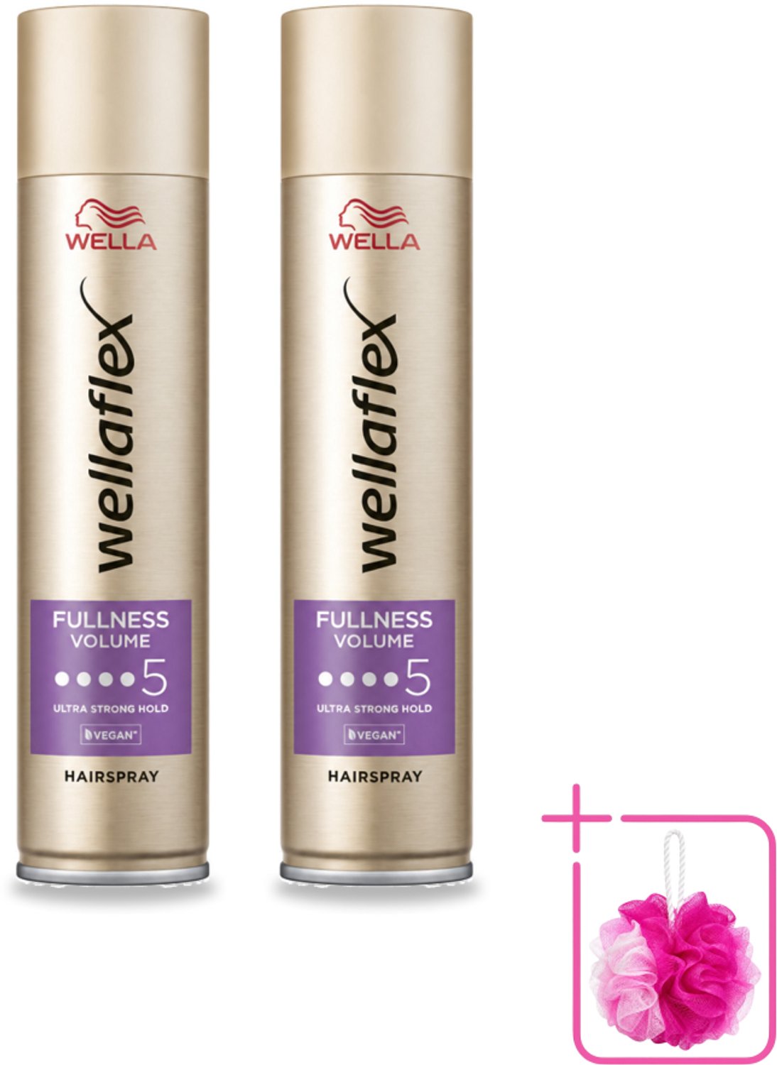 2 x Wella – Flex Fullness Volume Ultra Strong – Haarspray – 250 ml - Bulkverpakking - Haarspray - Douchemop - Volume
