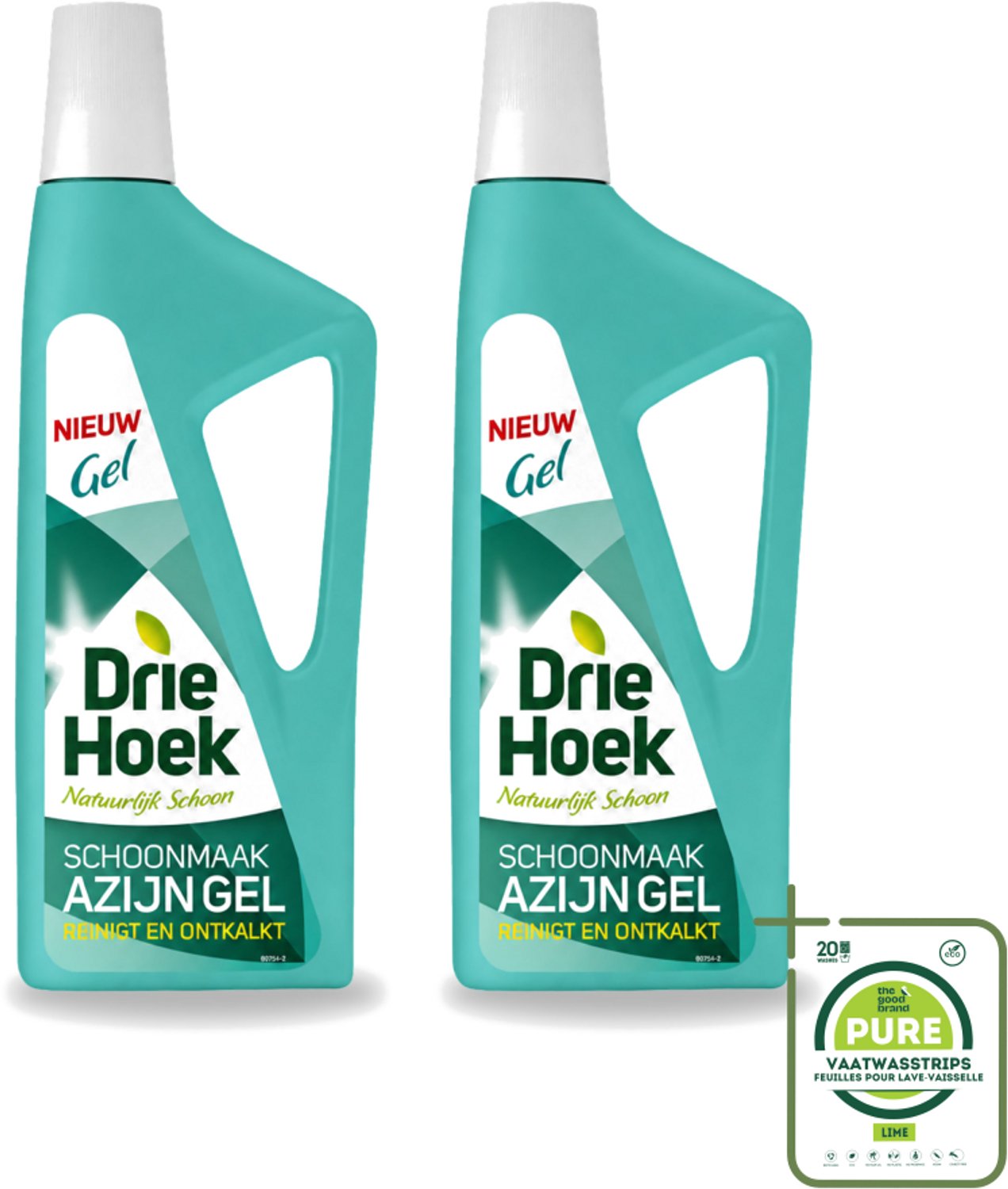 2 x Driehoek – Azijngel – 725 ml - Grootverpakking - Ontkalken - Kalkaanslag - Sanitair Reinigen - Badkamer Reinigen - Keuken Reinigen