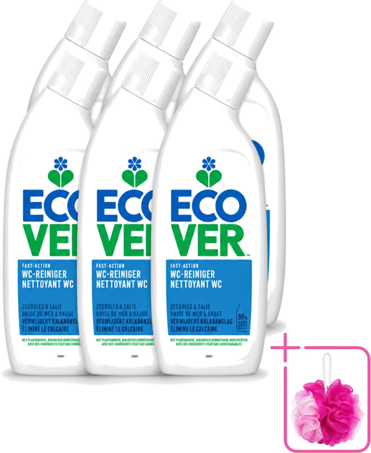 6 x Ecover - Toiletreiniger - Zeebries & Salie - 750 ml - Bulkverpakking - Toiletreiniger - Douchemop - Zeebries