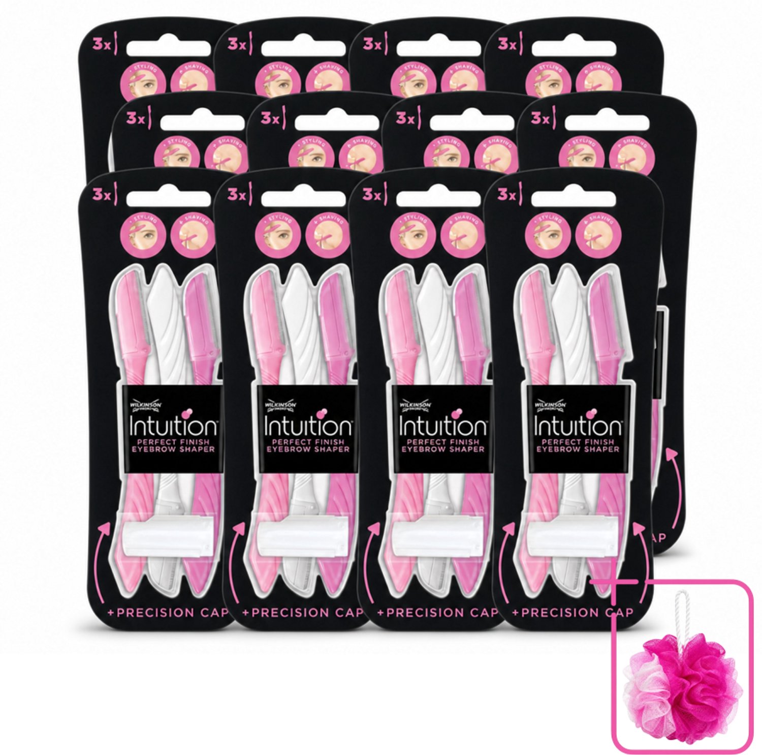 12 x Wilkinson Intuition - Navulmesjes - Wenkbrauw Shaper - Precisie - 3 mesjes - Bulkverpakking - Wenkbrauw shaper - Haartjes verwijderen