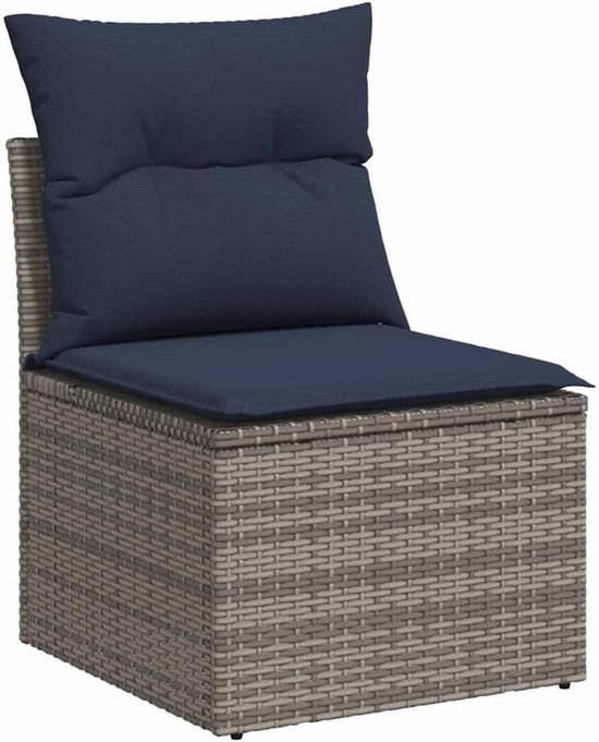 Poly rattan waterdicht opbergvak loungestoel grijs — afbeelding 5