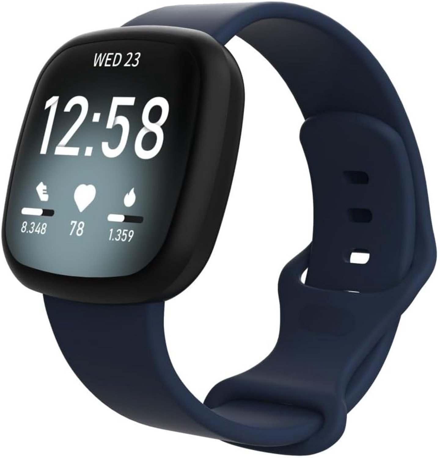 Armband compatibel met Fitbit Versa 3/Versa 4/Sense/Sense 2 armbanden, zachte siliconen sportreservearmband, horlogeband voor dames en heren