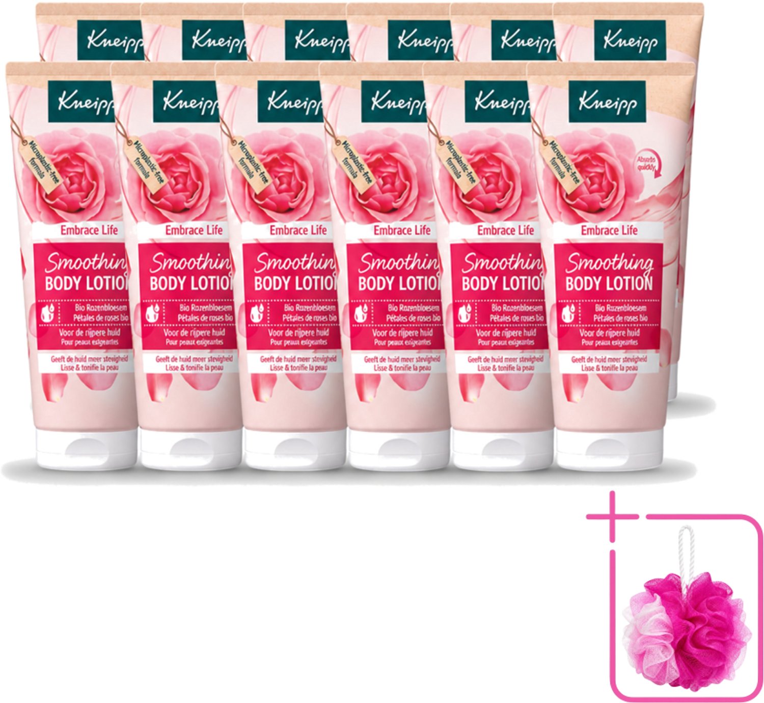 12 x Kneipp - Body lotion - Embrace Life - Anti‑Aging verzorging - 200 ml - Bulkverpakking - Anti-aging bodylotion - Douchemop - Huidverzorging
