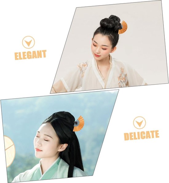 Vintage Chinese Fanfans Haarsteken Voor Vrouwen Elegante Haaraccessoires Met Metalen Haarknippen Voor Lange Haarstijlen Traditionele Haarknippen Voor Buns Feesten — afbeelding 5