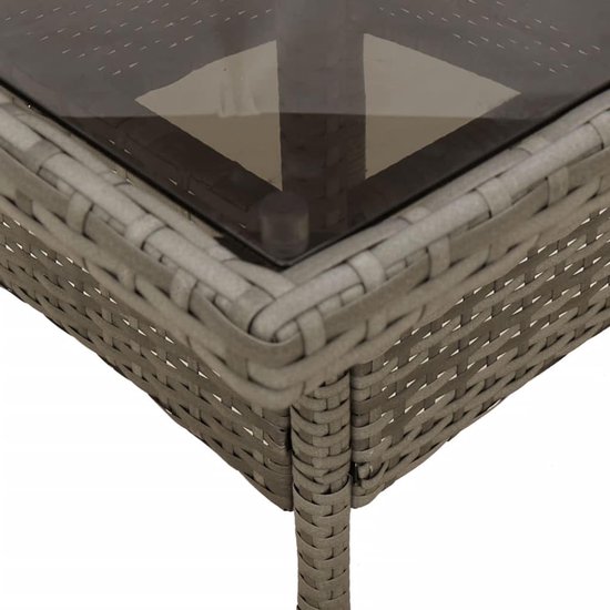 Poly rattan duurzaam terrasmeubilair met dikke kussens grijs 5 delig — afbeelding 2