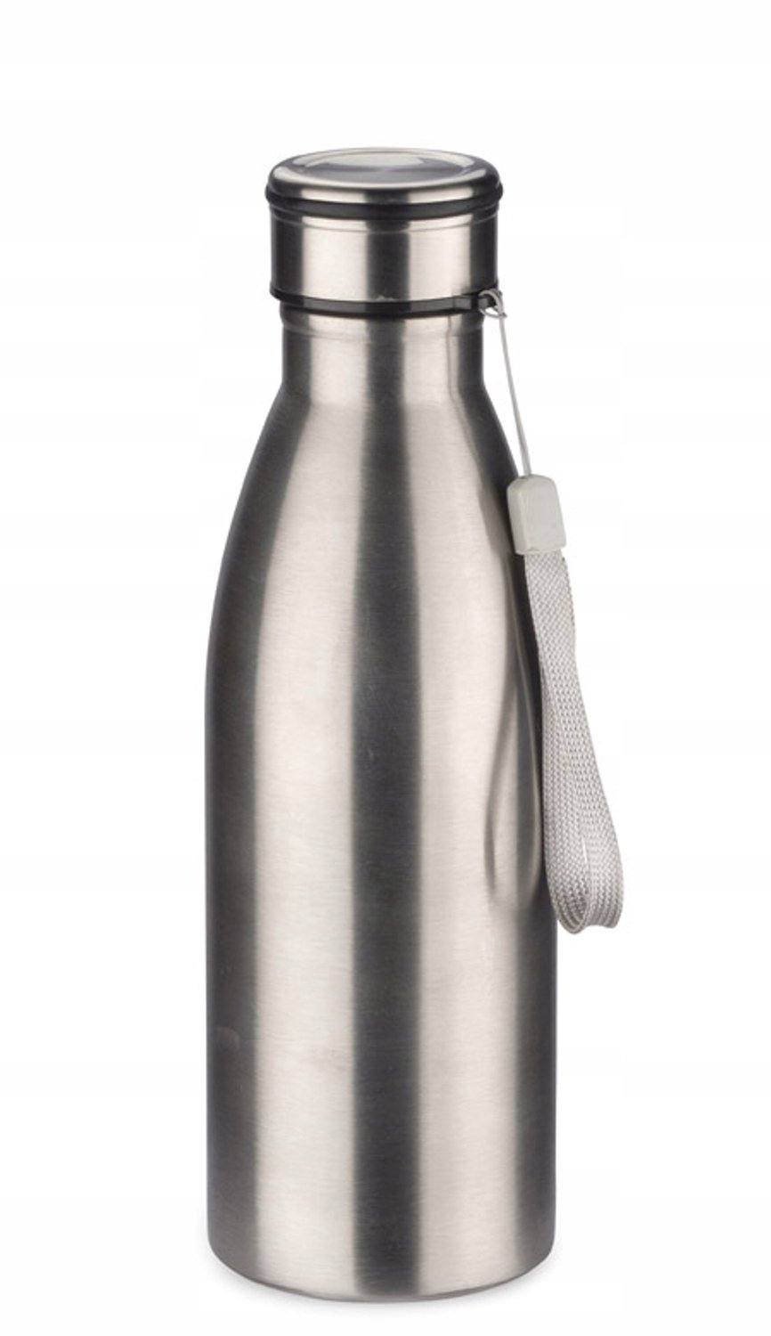 Konra Roestvrij Stalen Fles 600 ml met Koord - Zilver