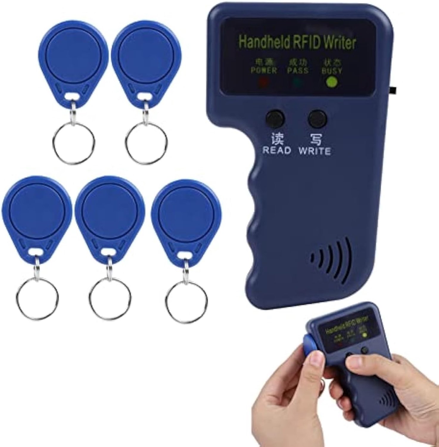Draagbare ID-kaartkopieerder voor 125KHz RFID-toegangscontrole met 5 tags - Efficiënt en gebruiksvriendelijk