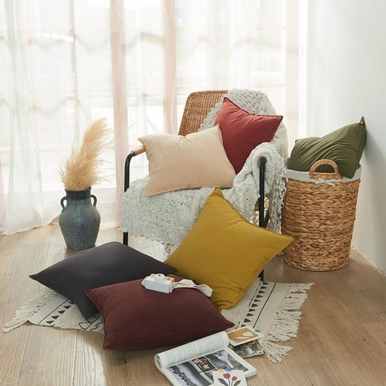 2 stuks eenvoudig gewassen katoen effen geperste rand kussensloop klassiek en tijdloos, pure kleur eenvoudige kussensloop, met elk bed is briljant 17,7x17,7 inch (groen — afbeelding 3