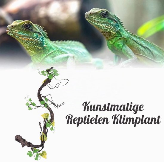 Reptiel Wijnstokken Kunstmatige Klimmer Jungle Bocht Huisdier Habitat Decor voor Hagedissen Kikkers Slangen, L — afbeelding 2