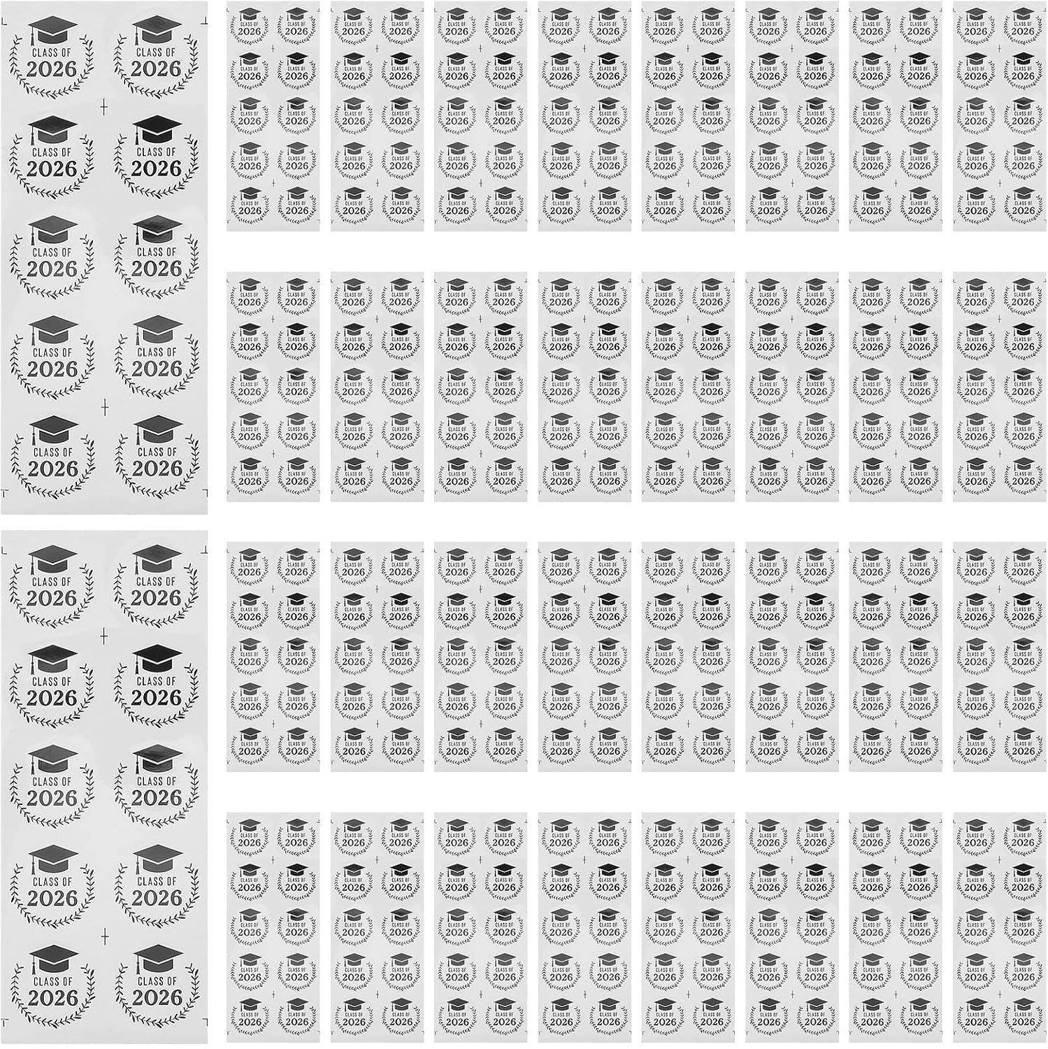 Happyyami 10 vellen met stickers voor afstudeerpetten: 10 stuks/vel afstudeerstickers voor het versieren van enveloppen van hogescholen en middelbare scholen