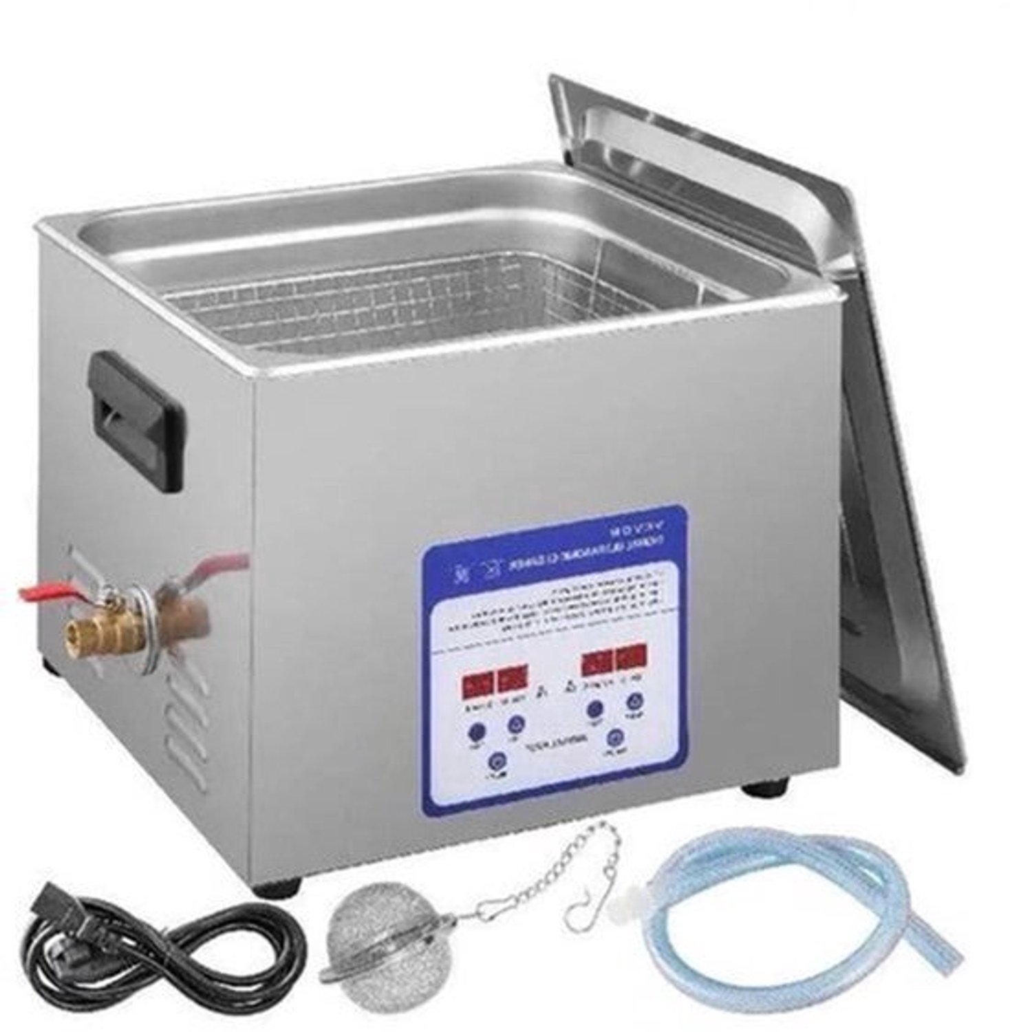 Ultrasoon Reiniger - Draagbaar - Reinigingsapparaat - Frequentie 40kHz - 220V - voor Sieraden en Brillen - 316 RVS - Capaciteit 15L - Zilver