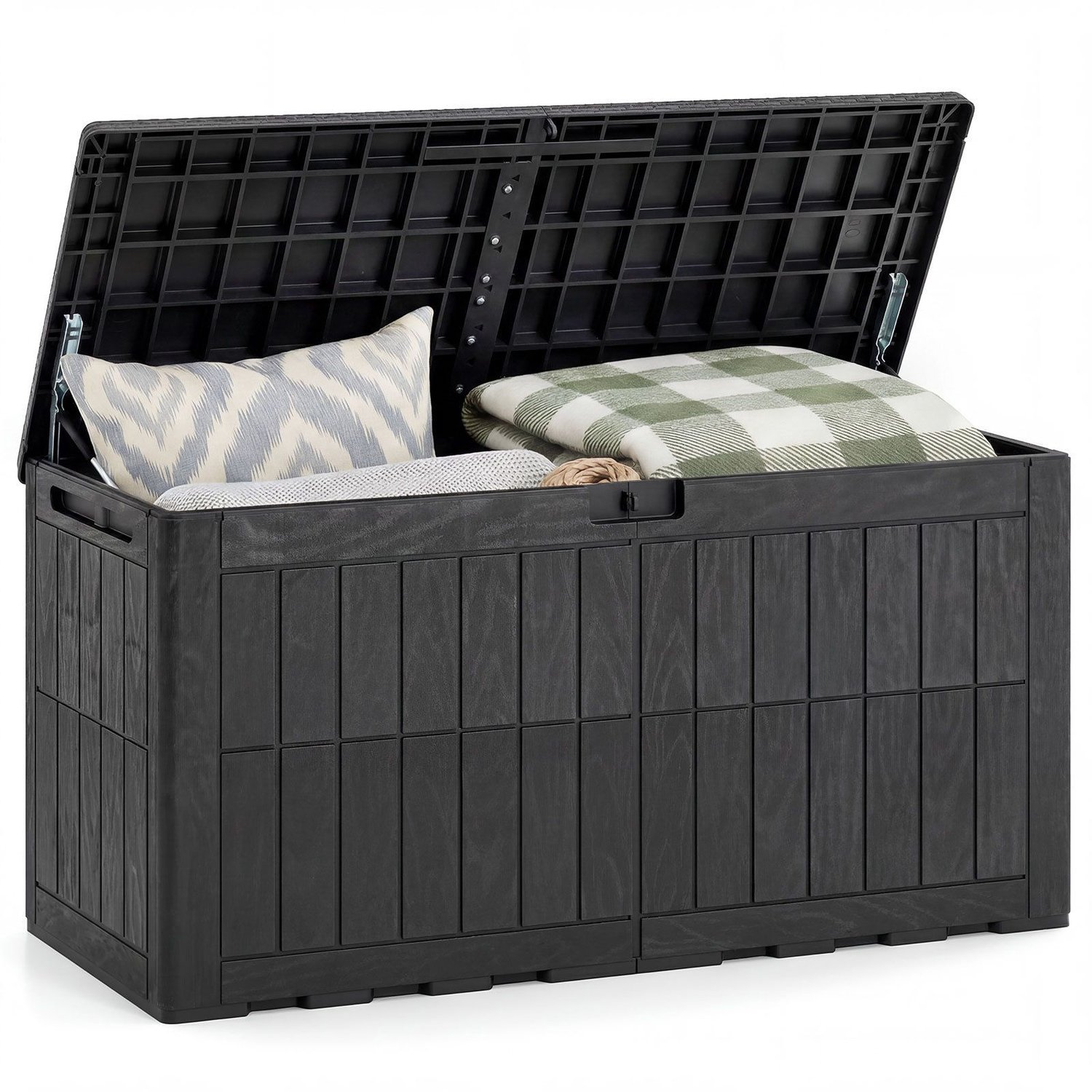 SureDeal® - Gereedschapskast - Weerbestendige Opbergbox Outdoor - Afsluitbaar Deksel Gasdrukveren - 121x53x61 cm - Donkerbruin