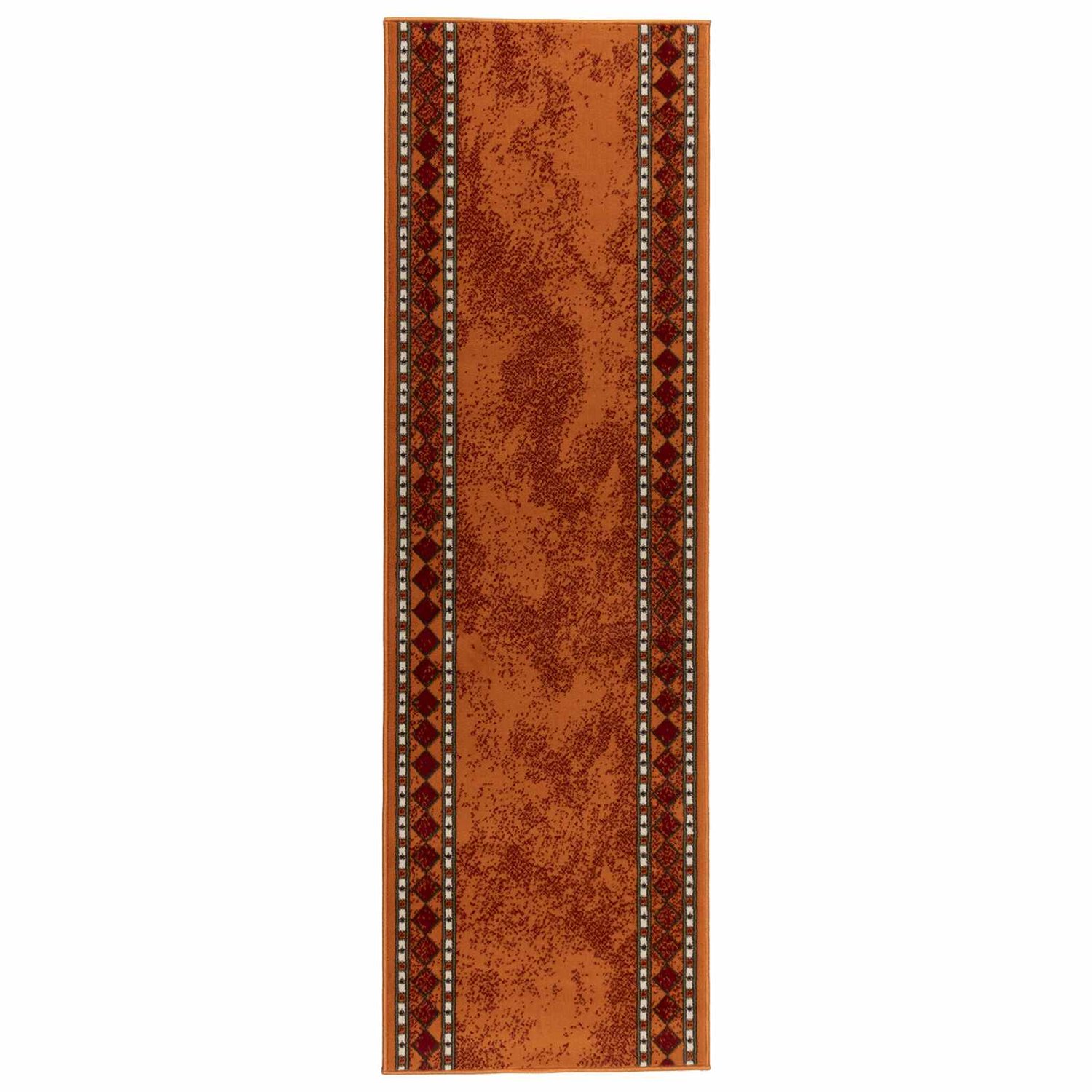 vidaXL Lopers - Tapijt - FLORNES - Geweven - Oranje - Diamanten - 67 - x - 200 - cm - PP