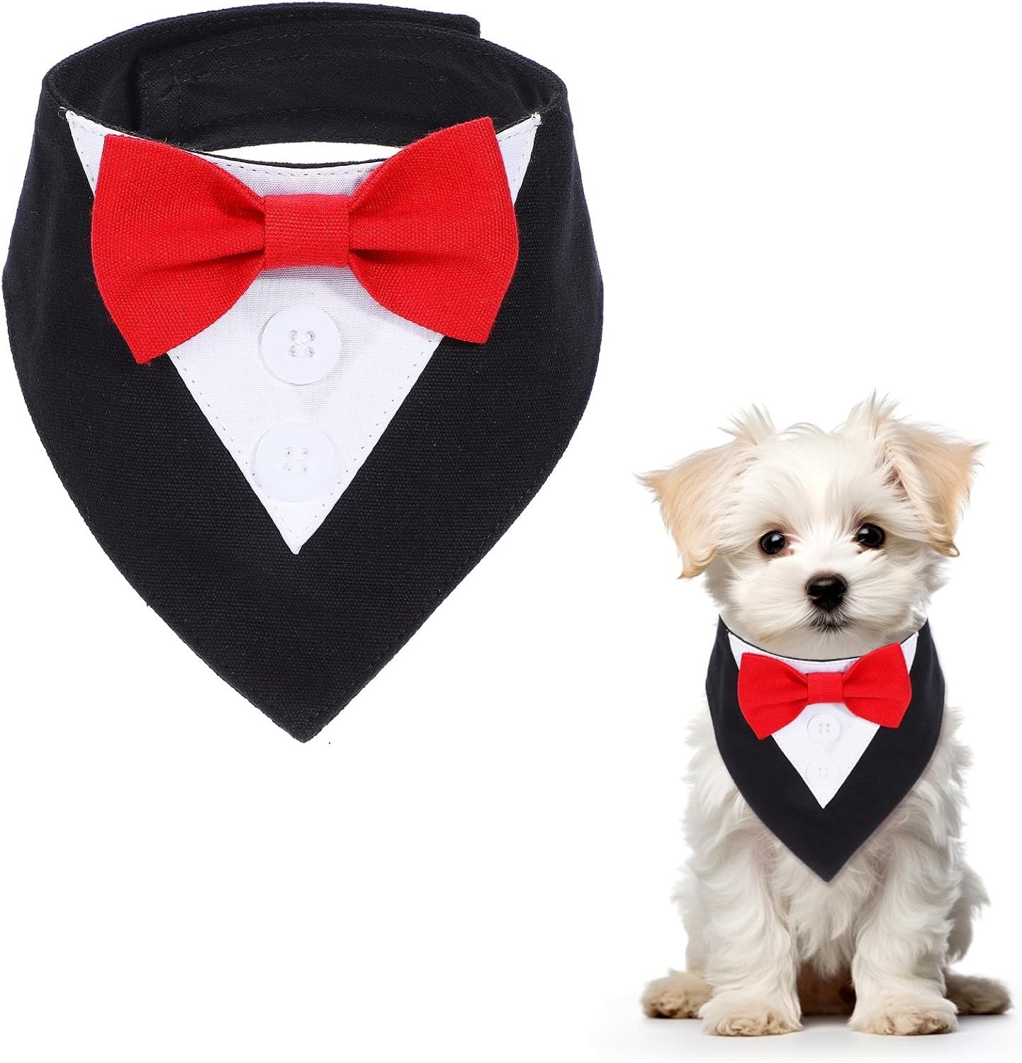 Formele Hondenstrik voor Trouwerijen - Verstelbare Hondenbandana en Kostuum voor Kleine Honden - Perfect voor Feestjes en Verjaardagen