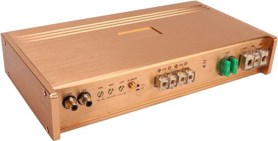 lyrlody Gouden Metalen Auto-audioversterker Hoog Rendement Universele Auto-stereoversterker 90 W Vermogen voor Autogeluidssysteem — afbeelding 5