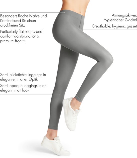 FALKE Pure Matt eenkleurig materiaal ondoorzichtig 50 DEN legging dames wit - maat M-L van Merkloos — afbeelding 4