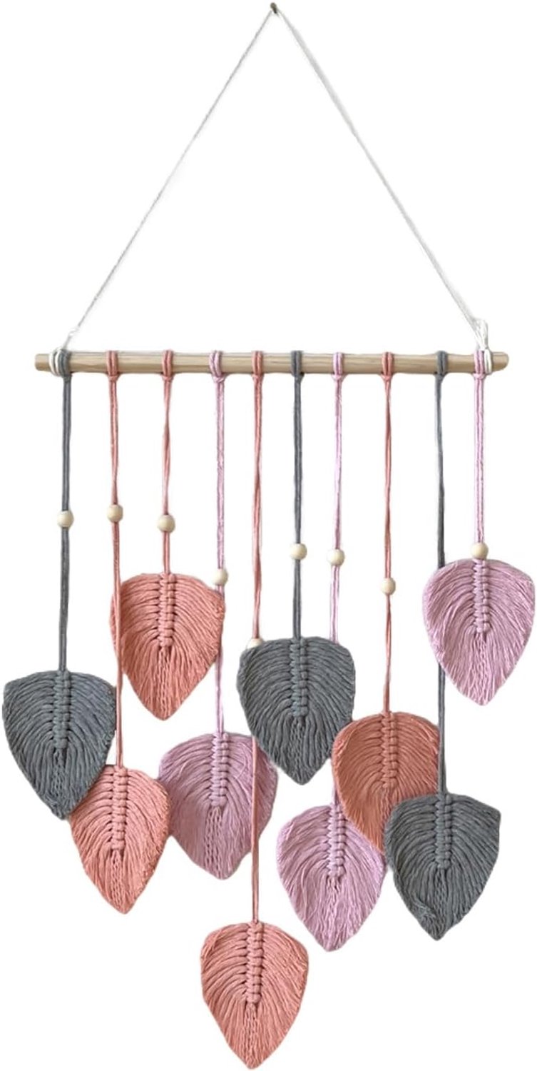 Geweven wandtapijt bladeren - handgemaakt van katoen - bohemian stijl - perfect voor moderne decoratie - ShopVlot