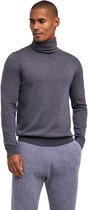 FALKE Basic Roll Neck elegante klassieker wol coltrui heren grijs - maat M