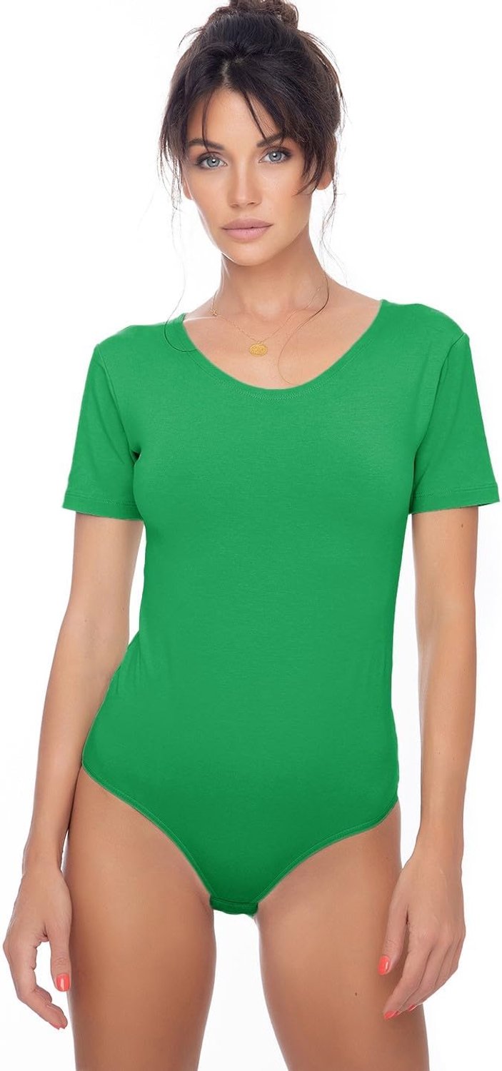 Evoni Bodysuit voor dames, korte mouwen, van katoen.