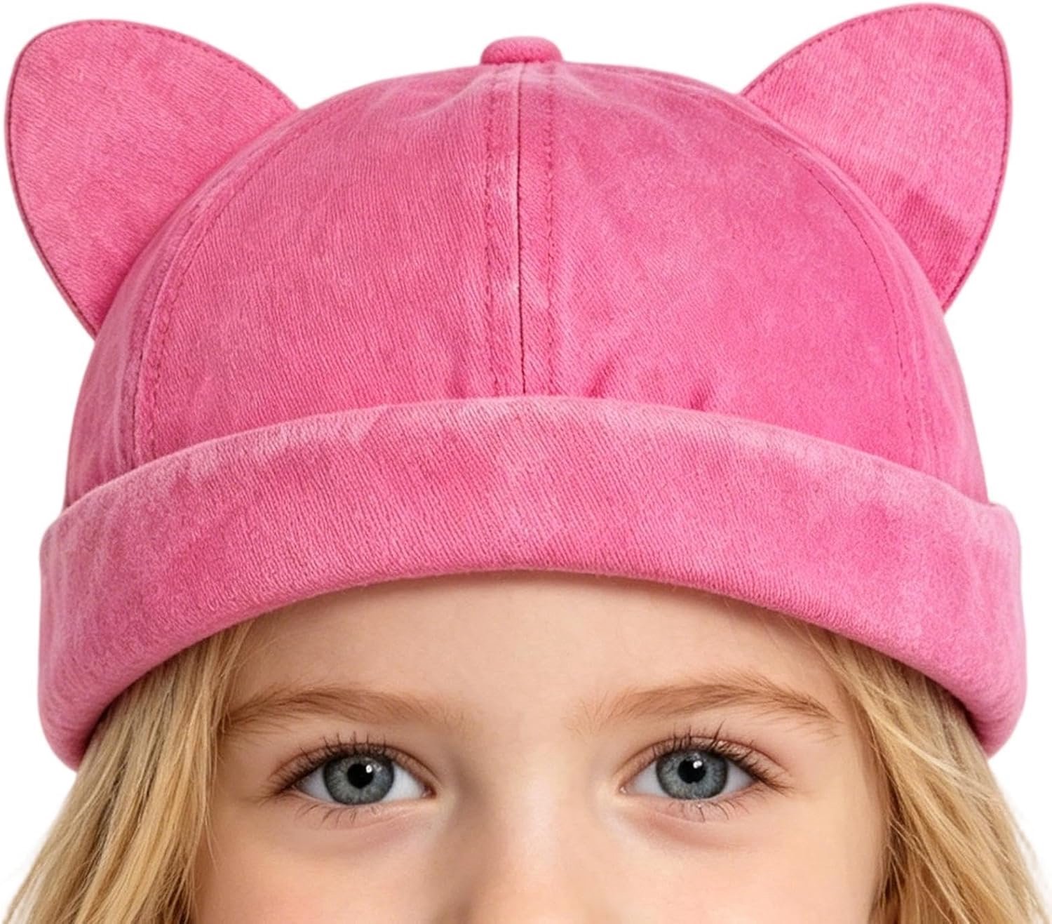 Kinderbeanie, muts, randloze kattenoren hoofddeksel