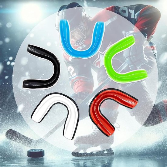 5 stuks sport mondbeschermer met koffer, kauwgomschild voor kinderen, BPA-vrije mondbeschermer voor contactsporten inclusief rugby, boksen, MMA, Taekwondo en hockey — afbeelding 2