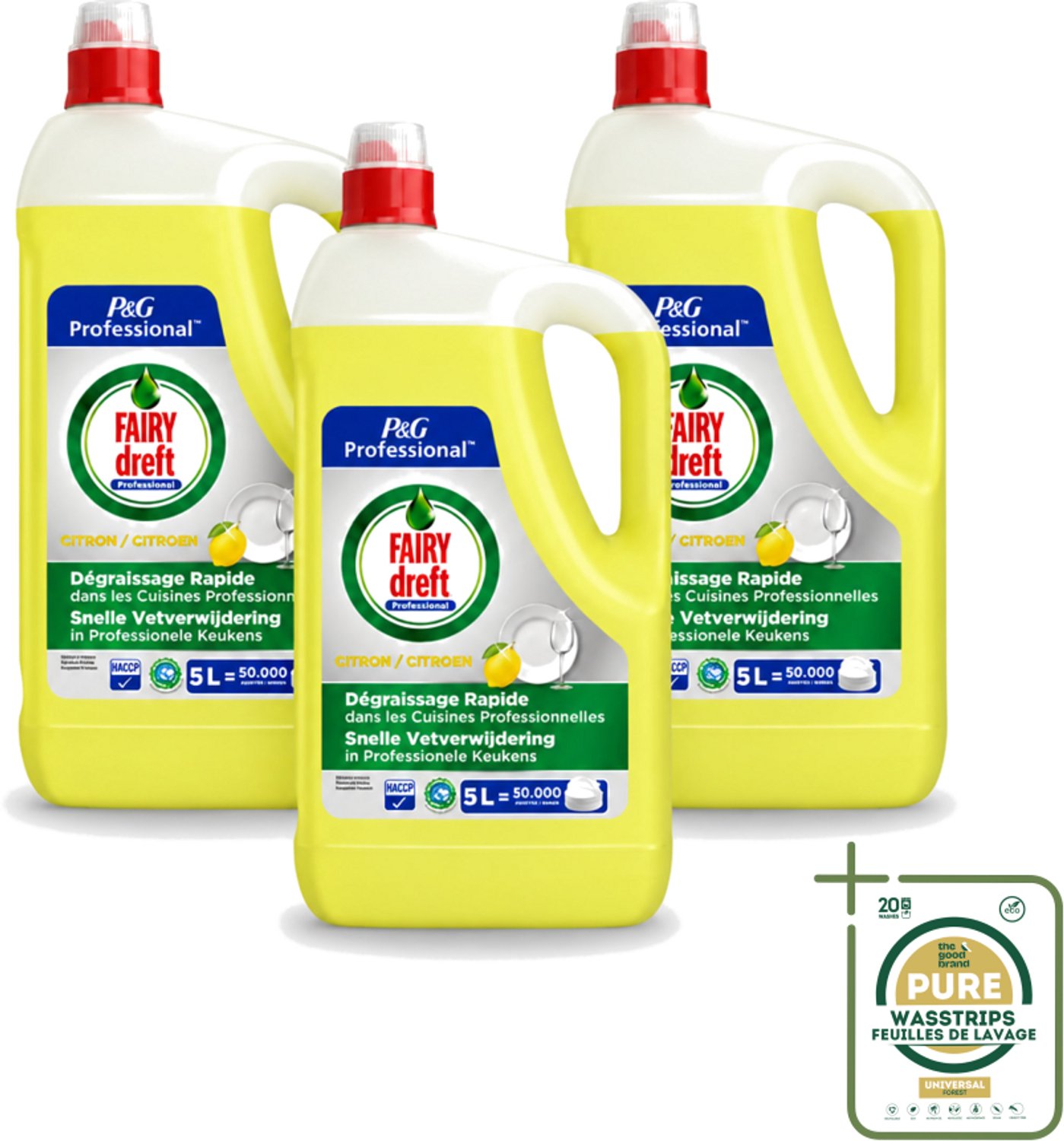 3 x Dreft - Afwasmiddel - Citroen - Professionele verpakking - 5 L - Afwasmiddel Citroen - Afwasmiddel 5 L - Professioneel Afwasmiddel - Krachtig Afwasmiddel - Vet Verwijderen