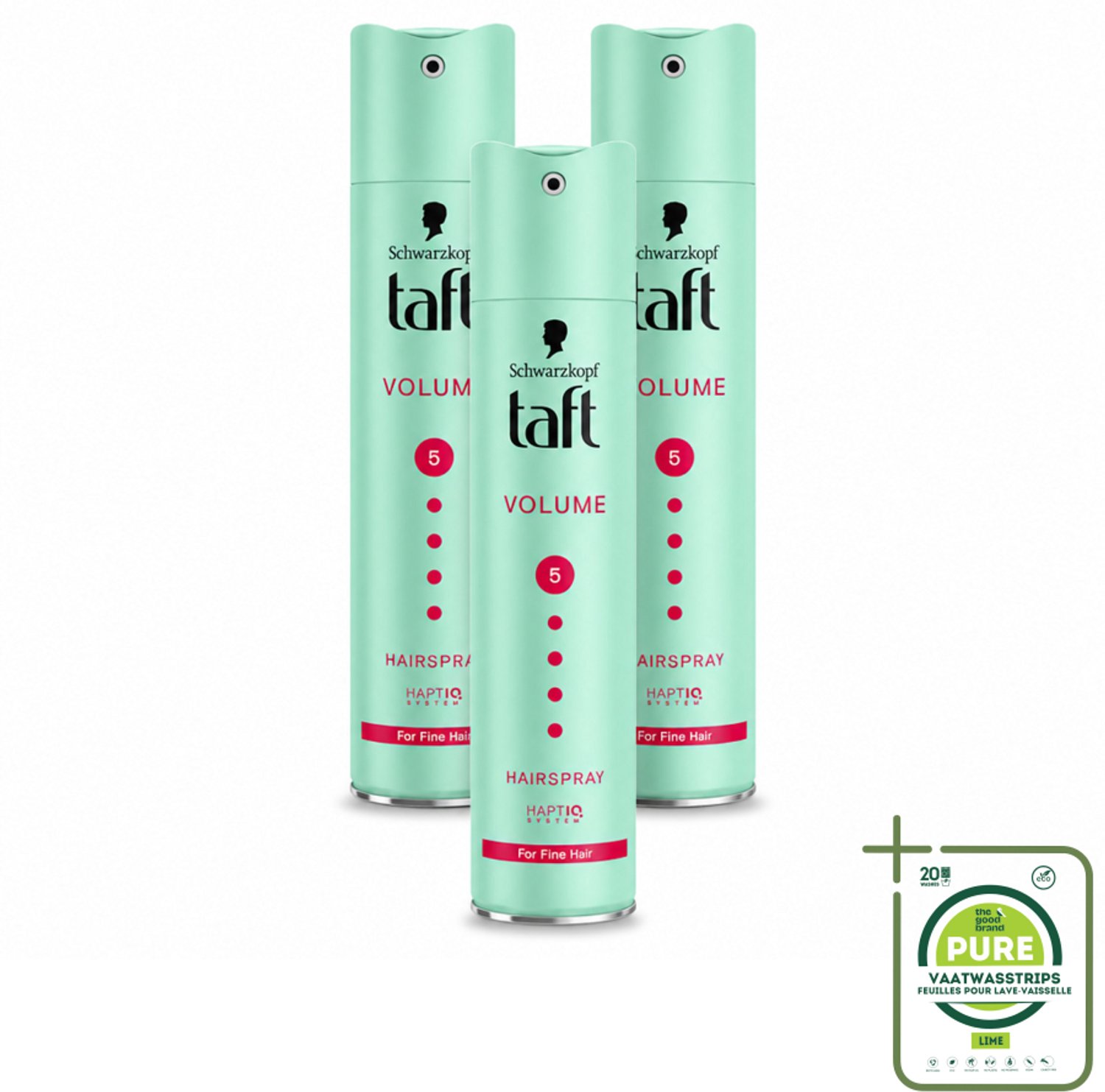 3 x Taft - Volume 5 - Haarspray - Volumineuze hold - 250 ml - Grootverpakking - Haarspray - Volume - Hold - Fijn Haar - Verzorgend Haar