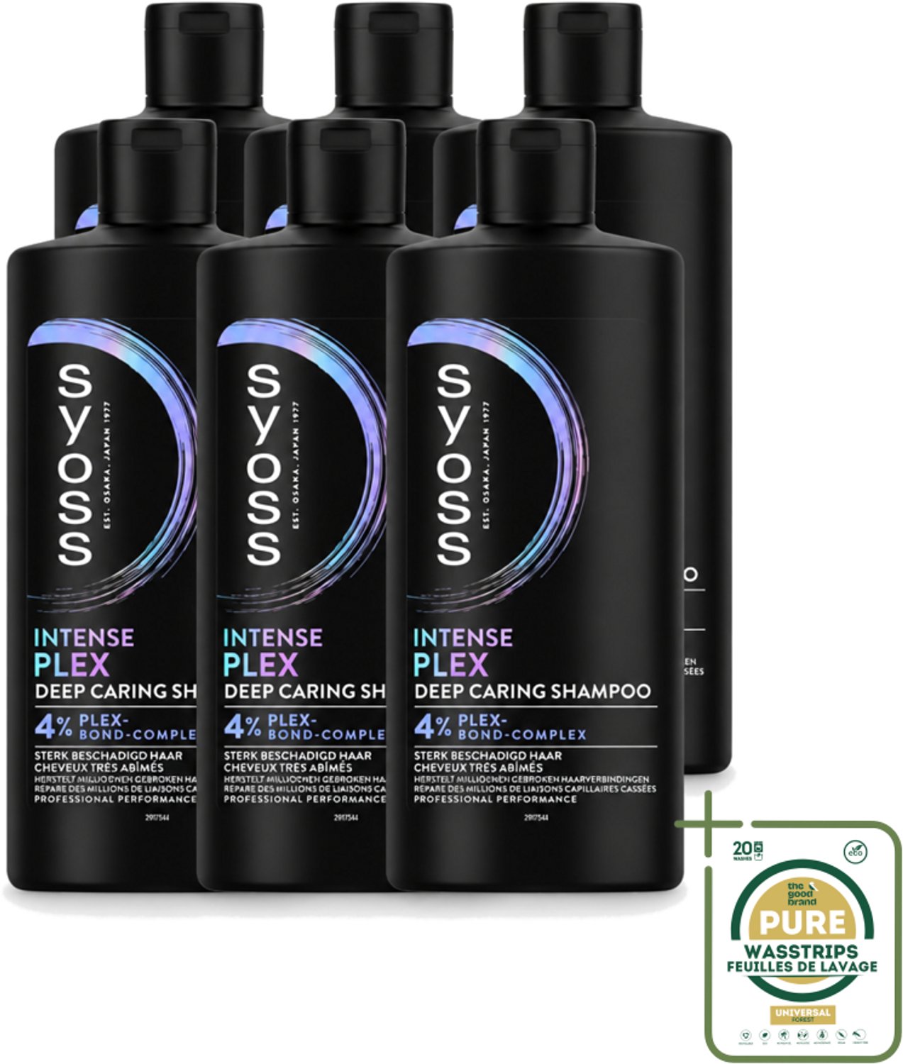 6 x SYOSS - Plex - Shampoo - Langdurige Styling - 440ml - Wasstrips - Haar Herstellen - Beschadigd Haar - Haar Herstel Shampoo - Plex Complex - Haar Kracht