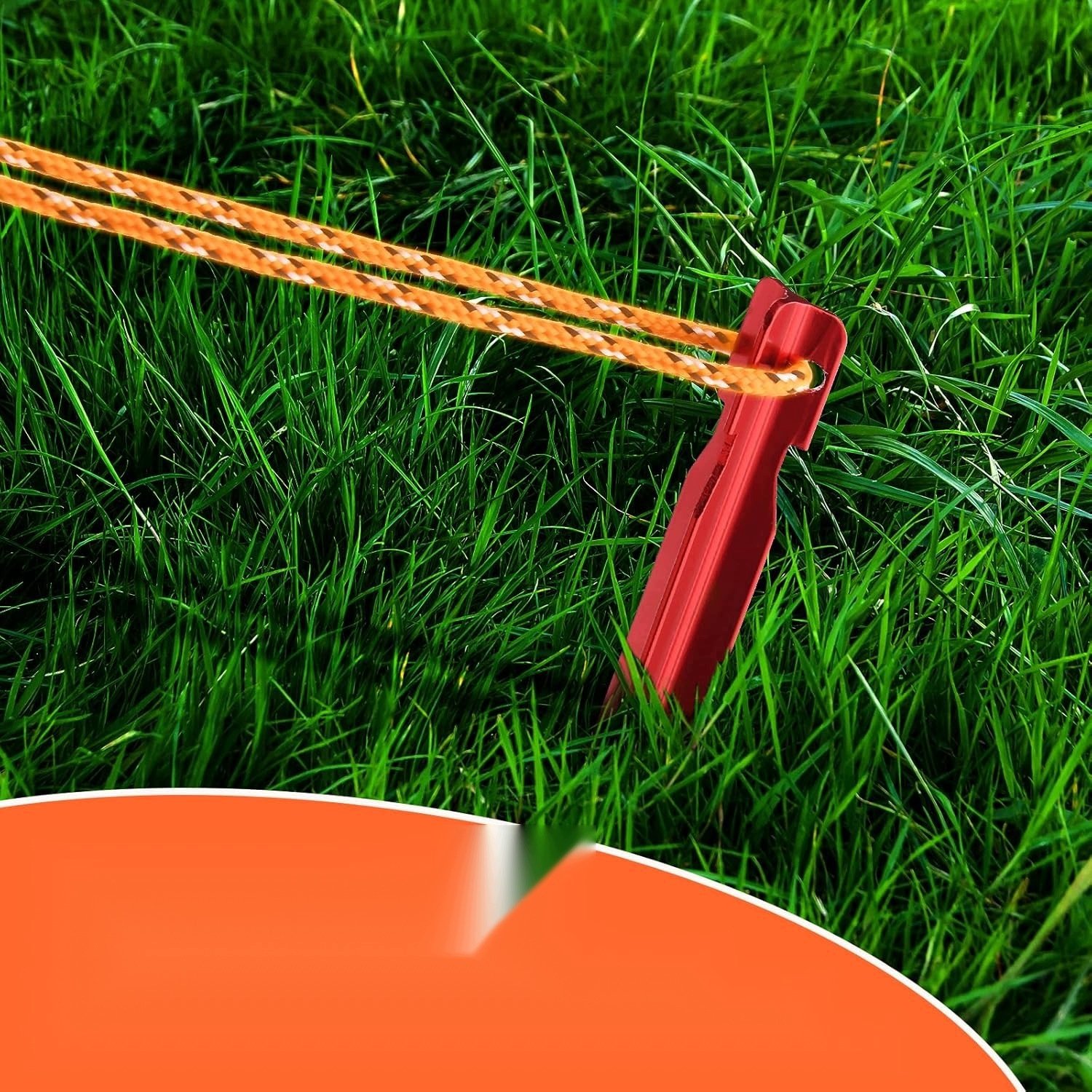 Set van 12 Aluminium Tentpennen Rood - 18cm - Merkloos