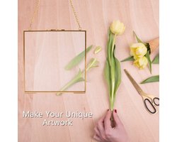 Homtone Metalen Opknoping Foto Glas Frame DIY Kunstwerk Display Wandmontage 6.3 Inch Klassieke Vierkante Ontwerp Voor Thuis, Kantoor, Art Show