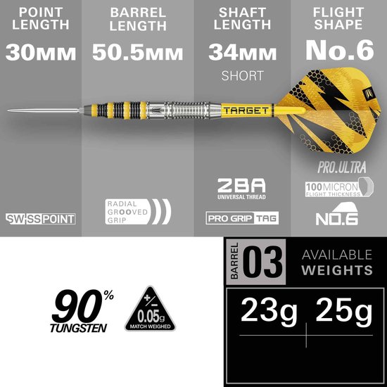 Target Buzz 03 Swiss Point 90% - Dartpijlen van Target — afbeelding 5