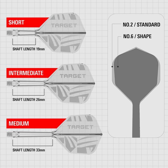 Target K-Flex Patterned Clear NO6 - Dart Flights van Target — afbeelding 2