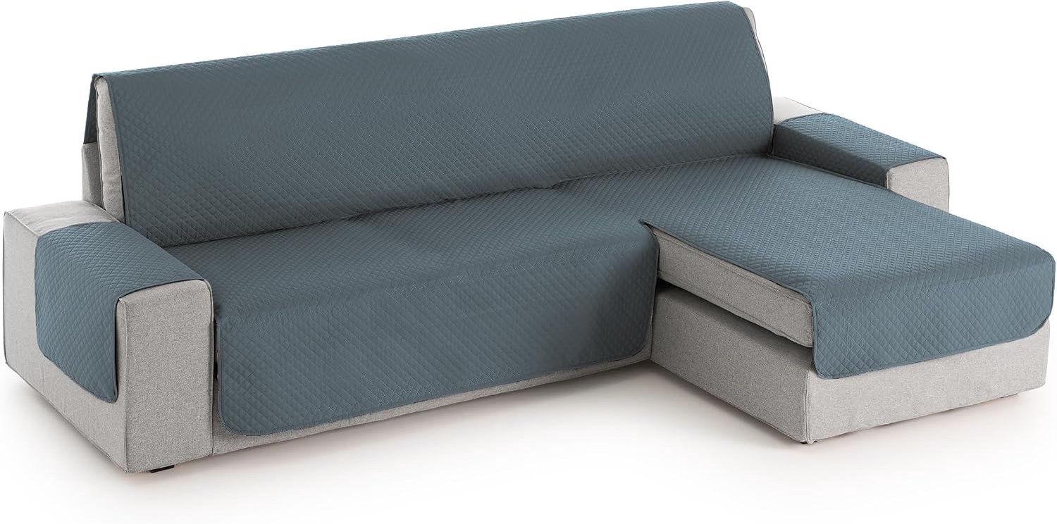 Textilhome ADELE Chaise Longue Bankhoes Rechts 200 Universeel Grijsachtig