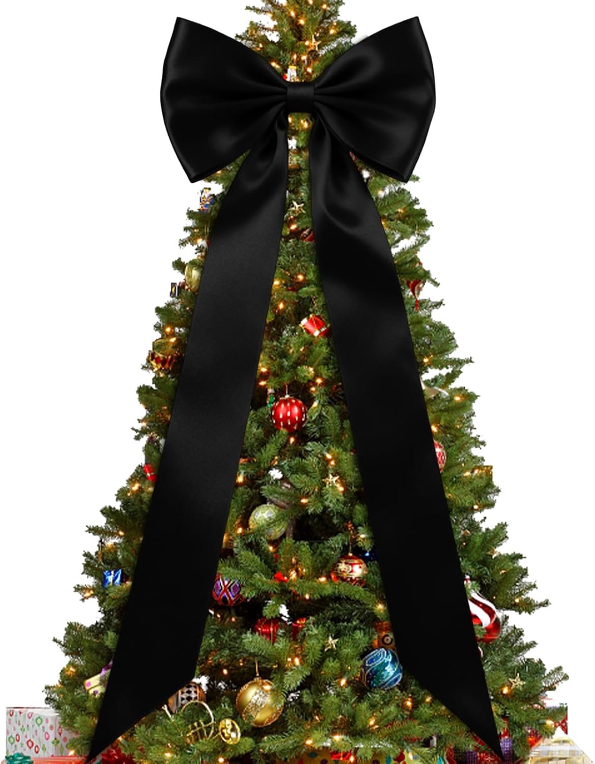 Kerstboomboog, satijnen vakantielint, 75 inch ornament display, elegante decoratiefunctie van 190 x 45 cm, seizoensgebonden decoratie klassieke stijl, feestbenodigdheden voor bruiloft verjaardag