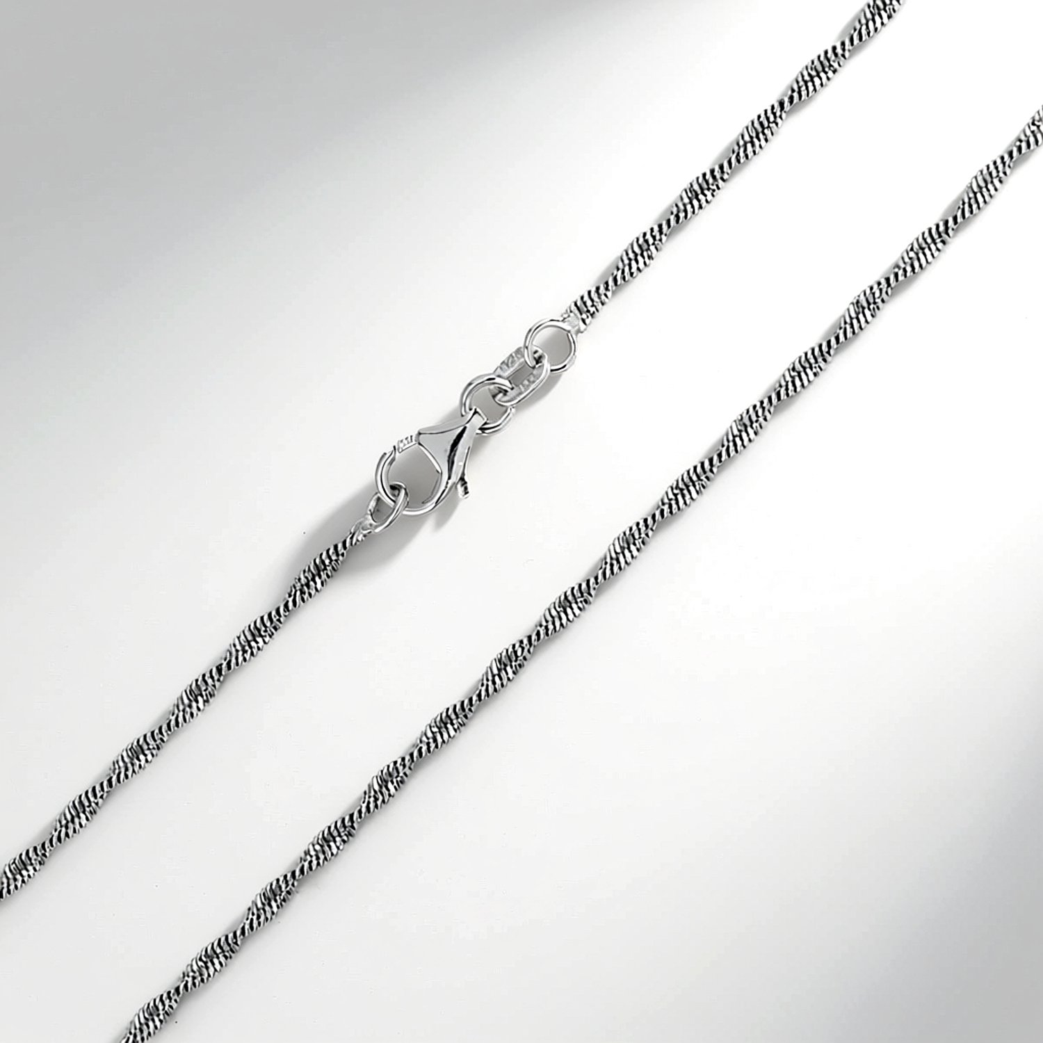 Cavill - Zilveren Halsketting - 925 Sterling Zilver Rhodium Geplateerd - 45 cm Visgraat Ketting - Stijlvolle Zilver Sieraad met Karabijnsluiting