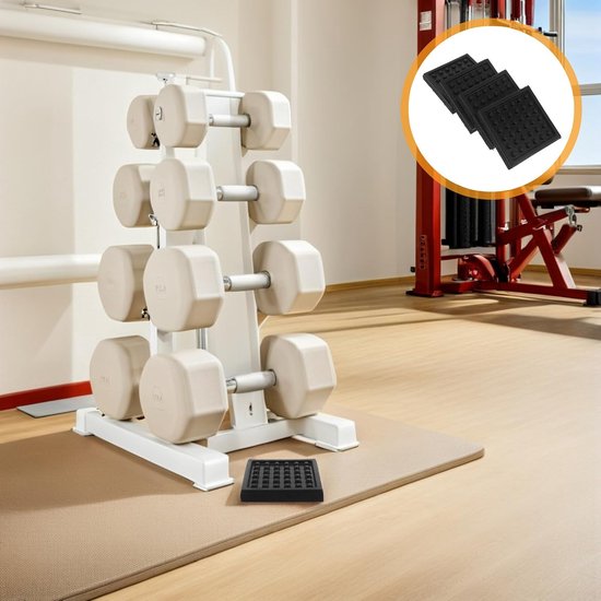 4 Stuks Delige Antislip Rubberen Treadmill Matten voor Geluidsreductie Vloerbescherming Schokabsorberende Fitnessapparaat Pads voor Loopband Hometrainer onder Gebruik — afbeelding 2