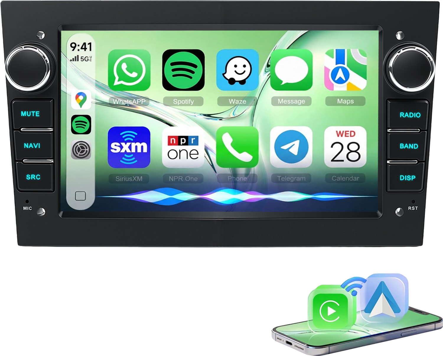 ESSGOO autoradio voor Opel Astra H Corsa D Vectra C Zafira - 7 inch HD touchscreen - draadloos Apple Carplay en Android Auto - Bluetooth, FM/AM, SWC