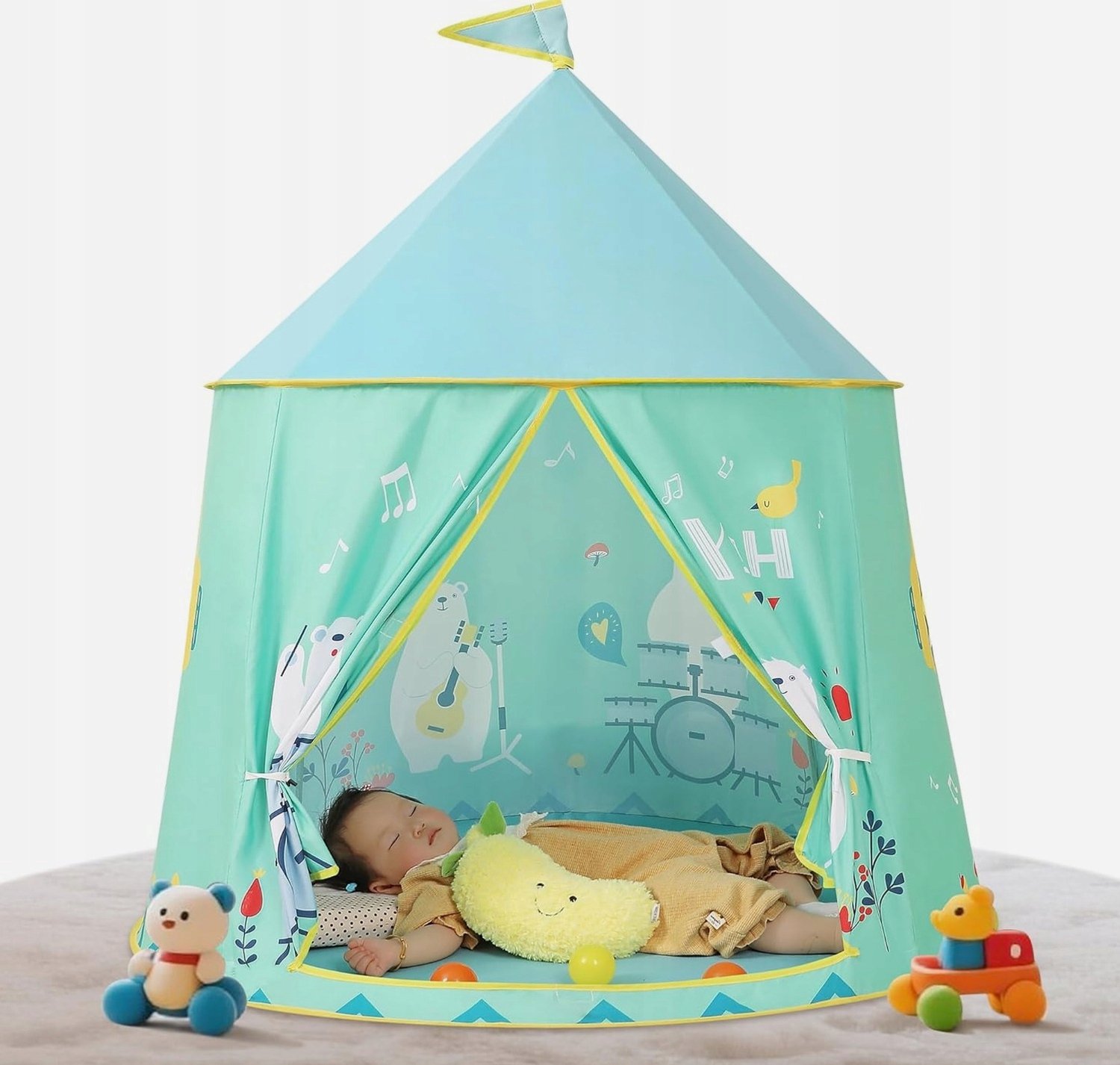 Kinder Speeltent Katoen Pop-up Prinsessenkasteel 116x116x123cm