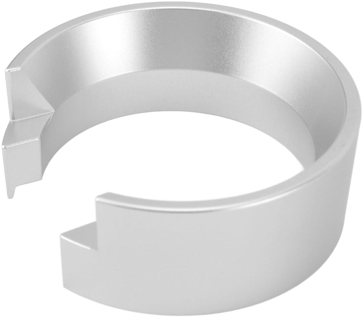 Chrees 58 mm koffiedoseertrechter, aluminium doseerring, zeefhouder, vaatwasmachinebestendig, roestvrij, geschikt voor 58 mm handgrepen, voorkomt morsen van koffie (zilver)